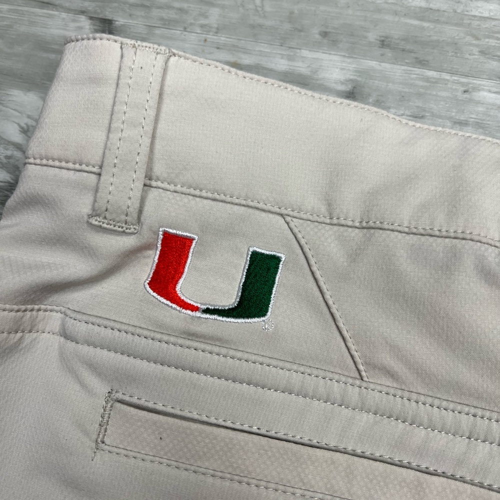 Johnnie-O Miami Hurricanes Tan Shorts 38 View 4